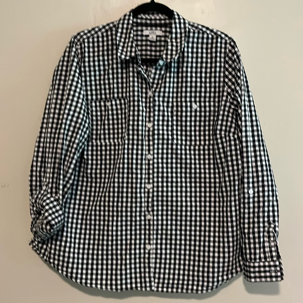 Black and white check shirt
